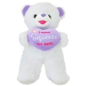2026 Walmart Valentines BEAR White Girl 13 Inches Tall I Wanna Squeeze You Tight